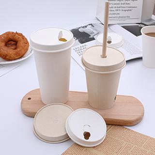 Compostable disposable paper cup lid