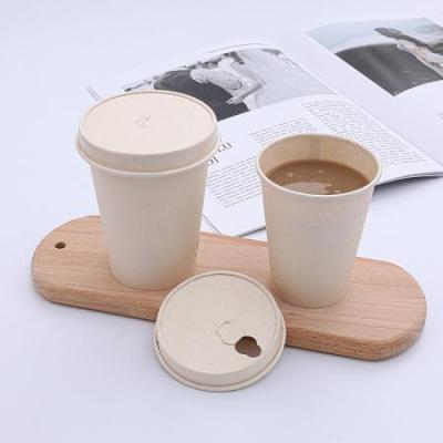 Compostable disposable paper cup with lid