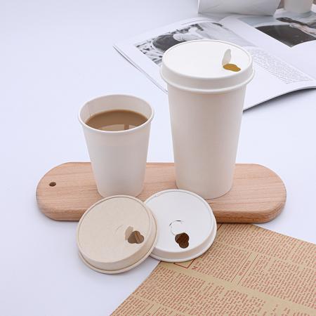 Plain hot paper cup with lid