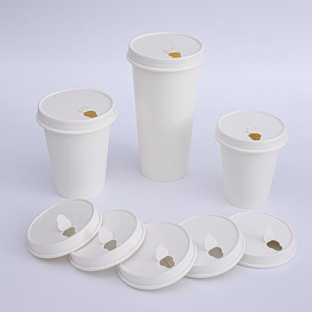 Compostable disposable paper cup lid