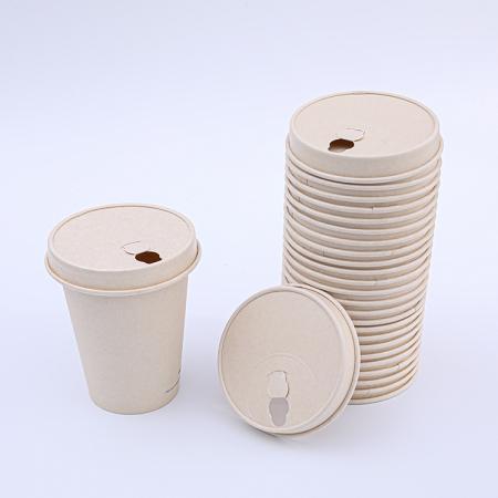 Compostable disposable paper coffee cup lid