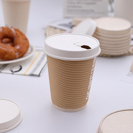 Biodegradable disposable paper cups with lids