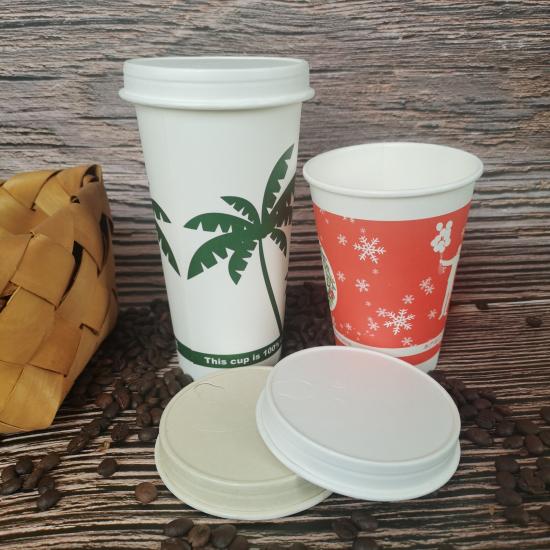 Plastic free paper  cups and lids
