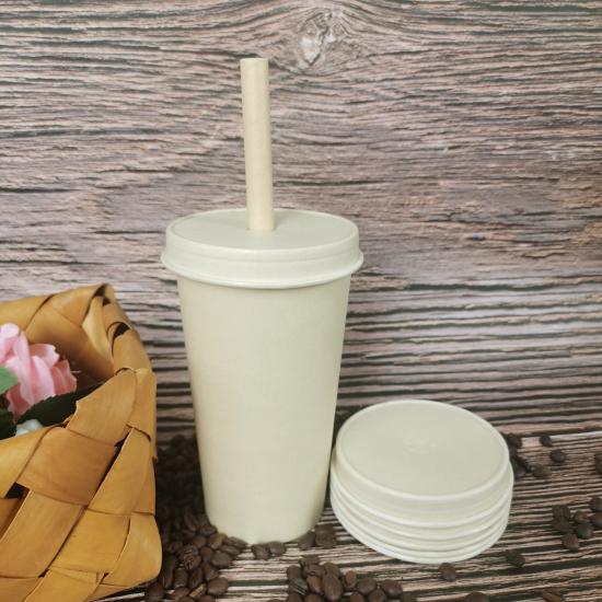 Plastic free paper cups with lids