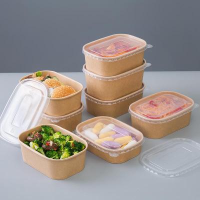 リサイクル可能な長方形のクラフト紙食品包装ボウル
    